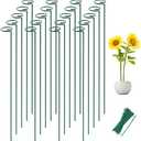 Joyhalo 20 Pack Plant Support Stakes 36 Inches, Plant Stakes, Flower Stakes with 24 Twist Ties, Garden Sticks for Plants Hibiscus, Sunflower, Red Hot Poker, Hydrangea, Tomato, Sapling Etc.