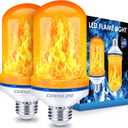Halloween Decorations Upgraded LED Flame Light Bulbs, 4 Modes Flickering Light Bulbs, E26 Base Fire Flame Bulb, Christmas Lights Patio Outdoor Indoor Home Decor (Yellow, 2 Pack)