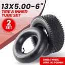 (2-Set) AR-PRO Replacement 13x5.00-6 Tire and Inner Tube Sets for Razor Dirt Quad Versions 1-18 - Compatible with Yerf Dog, Motovox, and More - Also Compatible with Yard Tractors and Hand Trucks, 13x5.00-6, TR-87