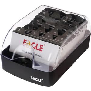 Eagle Business Card Box, Push-Button,Storage up to 350 Cards (Small)