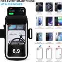 Running Armband Phone Holder for iPhone 17/16/15/14/13/XR Pro Max Plus,Forearm Wristband Adjustable with Card Slot Sport Arm Bag for Cycle Gym Sweatproof Jogging Accessories Workout Armbands