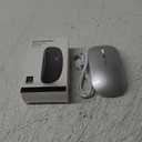 2.4G+BT5.2 Cordless Bluetooth Mouse, Wireless Portable Quiet Pc Mice, Power Display, Lightweight Ergonomic Mice for Laptop Pc Computer(Silver), 113x57x27mm