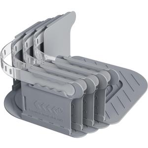 Bed Sheet Holders for Corners Keep Sheets Firm & Tight, Secure Fitted Sheet Holders for Corners, Sheet Fasteners with Lock Straps, Durable Bedding Clips (4Pack, Grey)