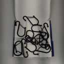 Set of 12 Black Metal S Hook Shower Hooks 1  Closed, Heavy Duty, Long Decorative Shower Curtain Hooks, Easy Glide, Buckle, Large Rust Resistant Rings for Bathroom Rods (Black, S)