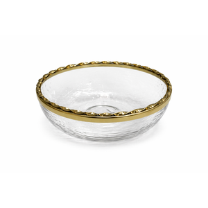 Oakoa Home Modern Large Dinner Plate Glass Fruit and Vegetable Salad Bowl Golden Border Dinner Plate Home Dessert Noodle Soup Large Bowl Kitchen Tableware Stackable Dinner Plates 