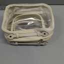 SANHECUN traveling toiletry case clear cosmetics case makeup bag (Beige, Small)