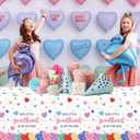 3pcs Little Sweetheart Tablecloth Valentines Table Cloth Conversation Heart Plastic Table Cover Little Sweetheart is on The Way Baby Shower Decorations for Valentines Birthday Decor