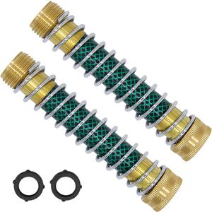 Lifynste Garden Hose Extension Adapter, Hose Kink Protector with Coil Spring, 2 Pack