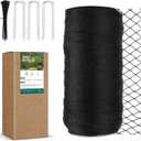Bird Netting for Garden, Fetanten 26x 49 FT Heavy Duty Garden Netting Mesh Pest Barrier with Ties and Staples for Vegetable, Fruit Trees, Blueberry Protection Against Birds, Deer, Poultry (26 x 49FT, Black)
