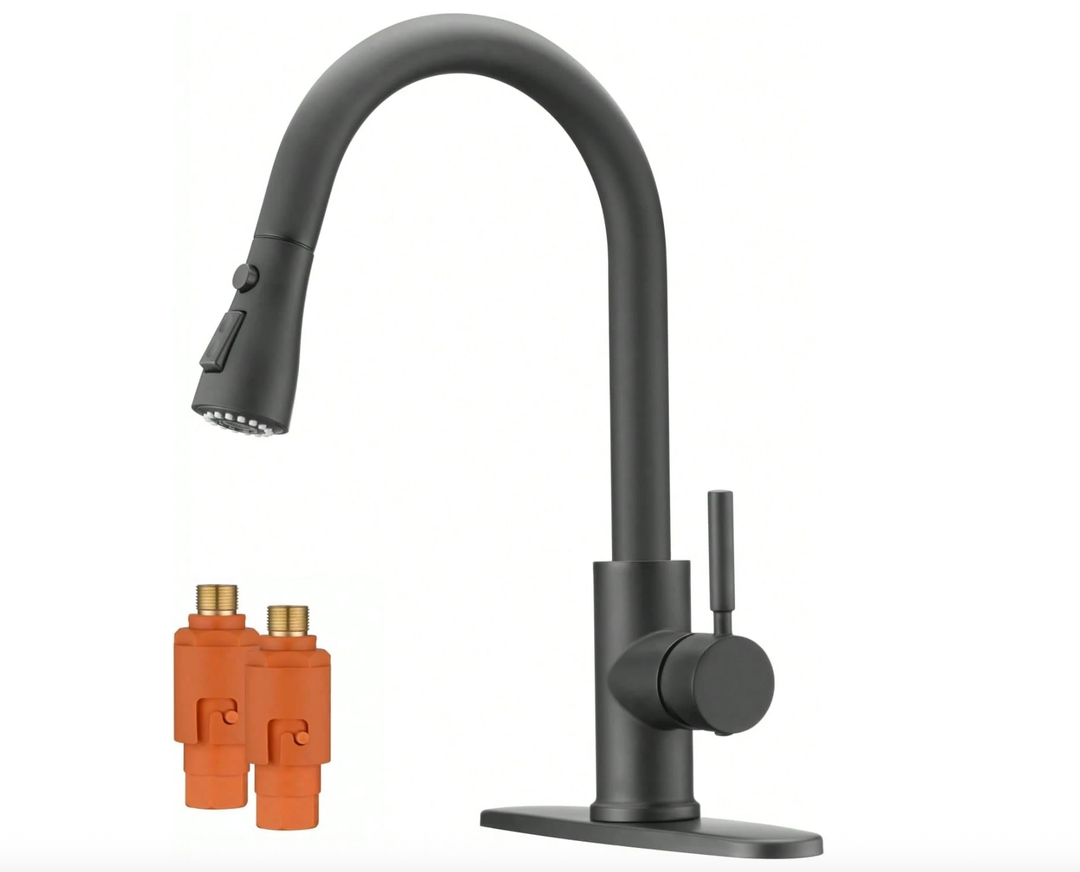 RULIA, Kitchen Faucet, Kitchen Sink Faucet, Sink Faucet, PullDown Kitchen Faucets, Free Water Filter Included, Matte Black, RB1073