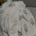 Sheer Curtains 52 x 96 in 2 Panels Set for Sliding Glass Doors,Dusty Baby Blue Linen Floral Country Leaf Curtains for Bedroom Living Room Livingroom