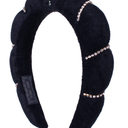 4 x Black headband With Rhinestone