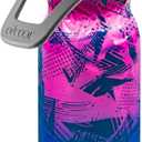 O2COOL Mist 'N Sip Misting Water Bottle 2-in-1 Mist And Sip Function With No Leak Pull Top Spout Reusable Sports Water Bottle - 20 oz (Ombre Prism Pink)