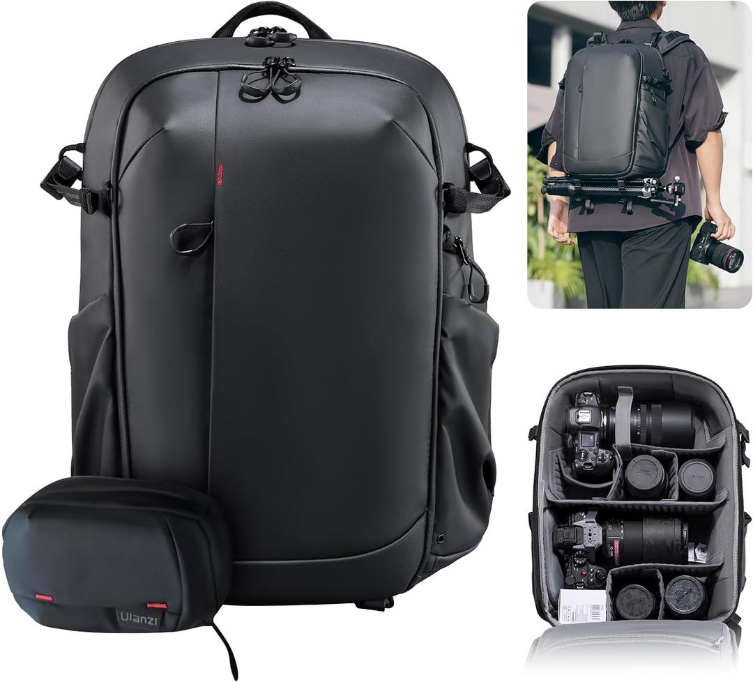 ULANZI BP09 Traker Camera Backpack  22L  Versatile Camera Travel Bag  Quick Access  Well Organized Professional Photography Storage  Shoulder Backpack  for Sony/Nikon DSLR Cameras