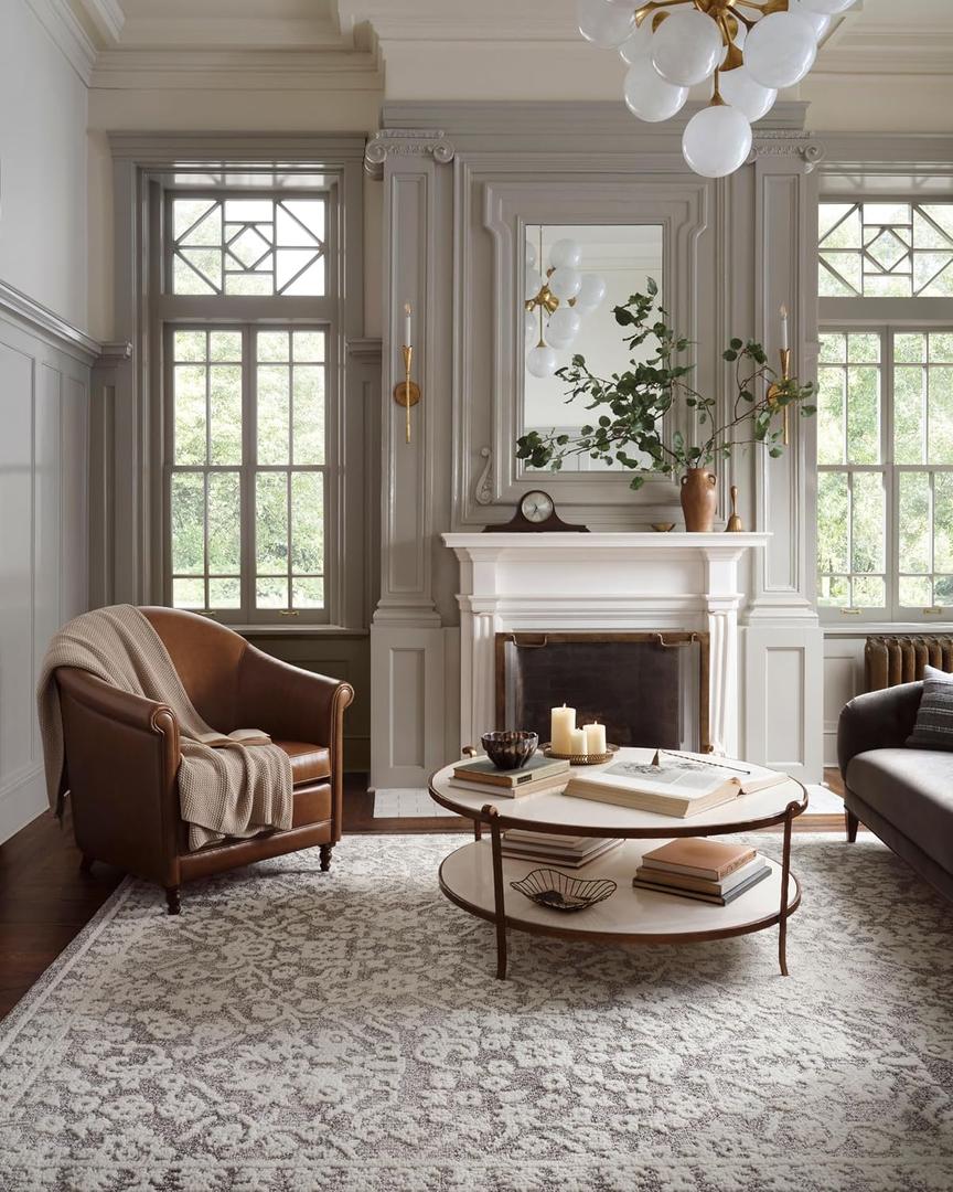 Loloi Magnolia Home by Joanna Gaines Gigi Collection GIG-01 Grey/Ivory 9'-2" x 13' Area Rug