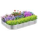 RAYKEEP 4x3x1ft Galvanized Raised Garden Beds, Pack of 01 - Silver