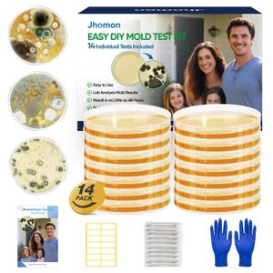 Mold Test Kit for Home, 14 Simple Mold Detectors with Detailed Mold Identification Guide, DIY Mold Testing Kit for Home Surfaces & Indoor Air Quality & HVAC & Car, Results in 48 Hours, 14PCS