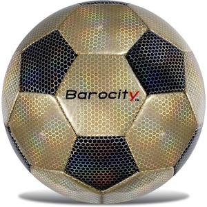 Soccer Ball - Premium Boy and Girl Official Match Ball with Cool Reflective Iridescent Rainbow Hex Pattern, Durable, Indoor, Outdoor, Training, Practice, Playtime and Games