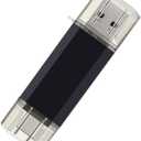 2-Pack 128GB USB C Flash Drive Dual Type C + USB A Memory Stick Jump Drive 2-in-1 Thumb Drive for Storage and Backup (128GB*2 Black&Blue)