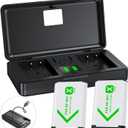 NP-BX1 Camera Battery (2 Pack) and 2-Channel USB Charger for Sony NP-BX1/M8, ZV-1, ZV-1F, ZV-1 II, Cyber-Shot DSC-HX80, HX90V, HX95, HX99, HX350, RX1, RX1R II, RX100 (II/III/IV/V/VA/VI/VII), AS300