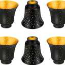 Ceiling Fan Light Covers, 6 Pack Pendant Light Shade Replacement with 1-5/8" Fitter, ALUCSET 4.5" Height and 4-3/4" Diameter, Metal Bell Shaped Cover for Chandelier Pendant Light Wall Sconces Series