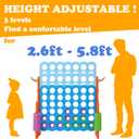 SDADI Height Adjustable Giant 4 in a Row Connect Game, 2-in-1 Jumbo 4-to-Score Game with Ring Toss Game Set, Indoor Outdoor Yard Game Party Game for Kids Adults and Family, Orange