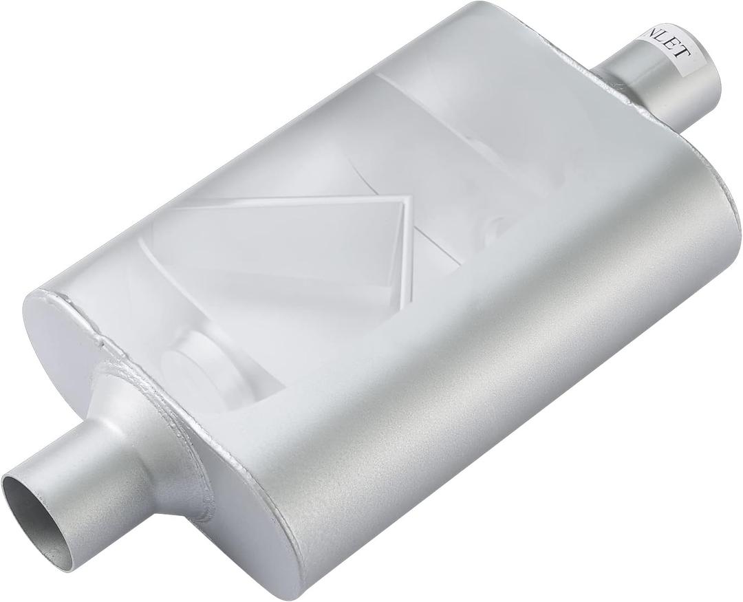 Universal Exhaust Muffler with Aggressive Sound, Anti-corrosive Muffler, Chamber Performance Mufflers for Cars, Trucks (center in | center out, 3" center in | 3" center out | overall 18")