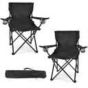 WEIDIORME 2 Pack Lightweight Camping Chairs, 300LBS Heavy-Duty Portable Folding Chairs with Carry Bag, Compact Design for Camping, Beach, Picnics, and Outdoor Event