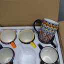 vancasso 16 oz Coffee Mugs Set of 6, Large Ceramic Mug with Handle, Boho Coffee Cups for Latte, Cappuccino & Hot Chocolate, Dishwasher & Microwave Safe Gift Set, Series SIMI