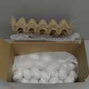 60 Pcs Unpainted Wooden Eggs, Sturdy Easter Eggs with Blank Natural Pulp Egg Cartons, Fake Eggs for Easter Egg Decorating, DIY Game, Kitchen Craft Adornment (White)