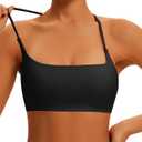 Comper Sports Bra for Women Cross Back Wirefree Workout Bras Lightweight Workouts Bralette with Thin Straps & Removable Pads (S)