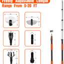 LAANPOLE 26FT Reach Light Bulb Changer for High Ceilings, Light Bulb Changer with Baskets, Suction Cup and Disc for Recessed Lights with 5-20FT Telescoping Extension Pole