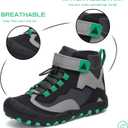 Mishansha Kids Water Resistant Hiking Boots, Boys Girls Anti Collision Anti-Skid Athletic Outdoor Adventure Trekking Shoes, Size 34