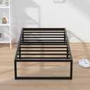 EMODA 14 Inch Narrow Twin Bed Frame 30x75, Heavy Duty Metal Platform No Box Spring Needed, Easy Assembly Noise Free, Black