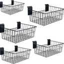 Slatwall Baskets, 15-Inch Width Heavy Duty Steel Wire Slat Wall Hanging Basket - Versatile Slatwall Accessory for Retail, Garage, Office, Sports, Toys, and More (5 Pack)