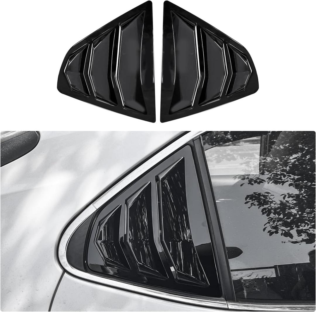 YINGTUU for Toyota Camry 2024 2023 2022 2021 2020 2019 2018 Accessories Car Rear Side Window Louvers Air Vent Scoop Shades Cover Trim Blinds Decals-Glossy Black(Not Fit 2025)