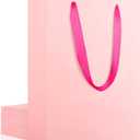 EUSOAR Small Pink Gifts Wrap Bags, 12 Pack 5.9x2.3x7.8 inches Shopping Bags with Handles Bulk, Party Favor Wrapping Bags for Wedding, Craft Grocery, Boutique, Retail, Business