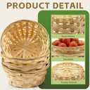 Nexboraque 12 Pack Round Gift Baskets, 7 Inch Bamboo Bread Fruit Basket Small Handwoven Bread Roll Serving Basket Bulk for Kitchen Restaurant Display Decor