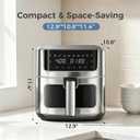 DUMOS Air Fryer 6.34 Quarts, 8-in-1 Airfryer with Presets & Viewing Window, 12.99"x 10.83"x11.42"