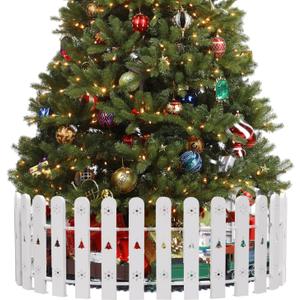 Christmas Tree Fence, 28-pcs Thicker Hose Clips Gate for Toddlers, White Gate Suitable for Christmas Trees Wedding Parties Indoor Garden Borders Lawns