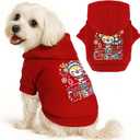 Small Dog Hoodie Clothes Red Christmas Dog Outfit Warm Fleece Dogs Sweater for Small Dogs Cat Boy Girl Cute Puppy Sweatshirt with Leash Hole Xmas Doggy Costume Chihuahua Yorkie(Xmas Deer,S)
