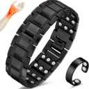 3X Copper Bracelet for Men Triple Ultra Strength Magnets Pure Copper Magnetic Bracelet & Ring Set with Adjustable Sizing Tool