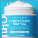 SeoulCeuticals Korean Skin Care Hyaluronic Acid Jelly Face Mask Rice Bran + Vit B5 + Rosehip Anti Aging K Beauty Skincare for Plump Glowing Skin 2oz