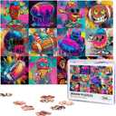 Graffiti Sports Balls Jigsaw Puzzle for Adult 500 Pieces Colorful Soccer Football Ball Food Art Puzzles for Adults Colorful DIY Wooden Puzzle Family Games Home Decor Gifts
