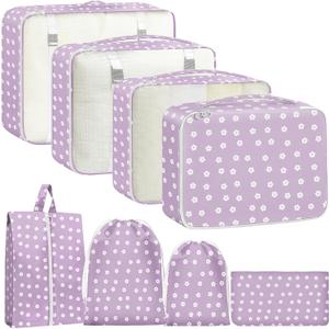 Packing Cubes for Travel - 8 Set Luggage Organizer Bags for Family, Mesh Breathable Packing Cubes for Suitcases Durable Travel Essentials Bags Set