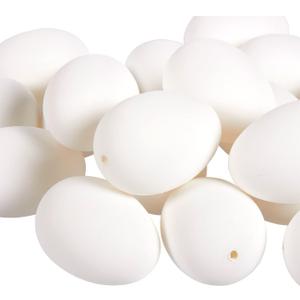 Juvale 48-Pack Blank White Plastic Eggs for DIY Painting and Decorating, Paintable Easter Eggs for Special Celebrations, Creative Crafting with Friends and Family