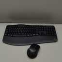 Wireless Keyboard and Mouse Combo, EDJO 2.4G Full Size Wave Keys Ergonomic Keyboard with Wrist Rest and 3-Level DPI Adjustable Wireless Ergonomic Mouse for Windows, Mac OS Desktop/Laptop/PC(Black)