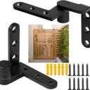 Pivot Door Hinge,Pivot Hinge,180 Degree Hinge Suitable for Doors with Thickness 20mm-40mm,Heavy Duty Door Hinge,Maximum Weight 100LBS,Solid Stainless Steel,Fence gate Hinges,Yard Door Hinges,1 Pair