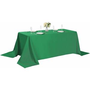Rectangle Tablecloth 90x132 inch Washable Polyester Fabric Table Cloth for Wedding Party Dining Banquet Decoration90x132, Emerald