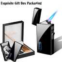 Arc 2 in 1 Jet Flame Torch Lighter - Refillable Butane Electric, USB Rechargeable, Windproof Infinity Lighter for BBQs, Candle, Camping (Frosted Black)